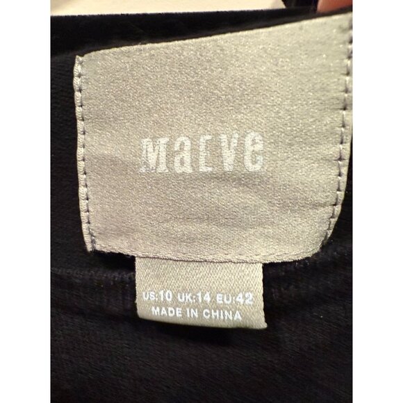 Anthropologie Maeve Black 3/4 Sleeve Fit & Flare Dress‎ With Satin Waist Tie - Picture 8 of 8